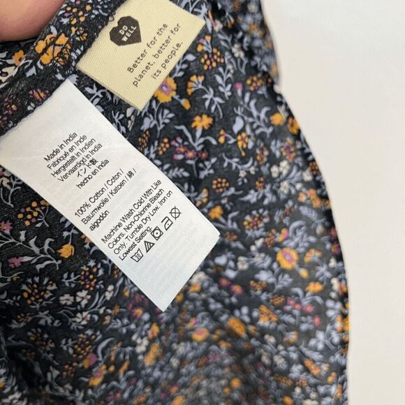 Madewell Floral Short Sleeve Wrap Tie Waist Mini Dress Women's Size Small - Picture 7 of 7